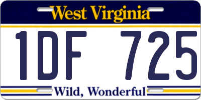 WV license plate 1DF725
