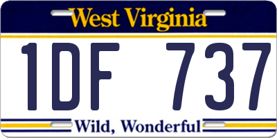 WV license plate 1DF737