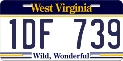 WV license plate 1DF739