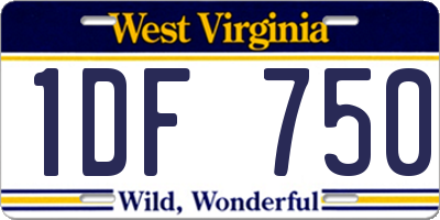WV license plate 1DF750