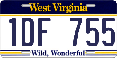 WV license plate 1DF755