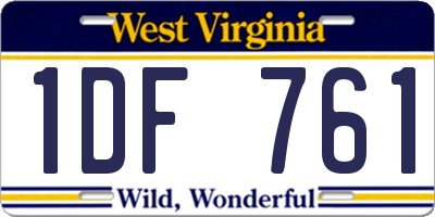 WV license plate 1DF761