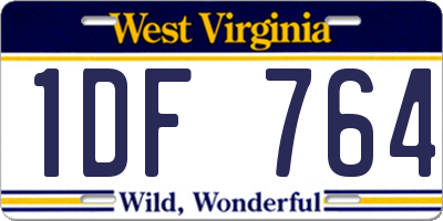 WV license plate 1DF764