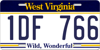 WV license plate 1DF766