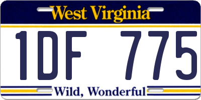 WV license plate 1DF775