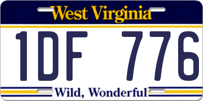 WV license plate 1DF776