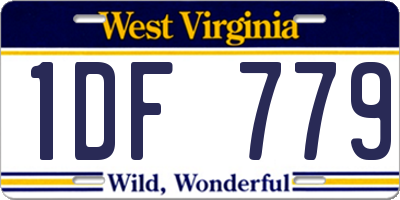 WV license plate 1DF779