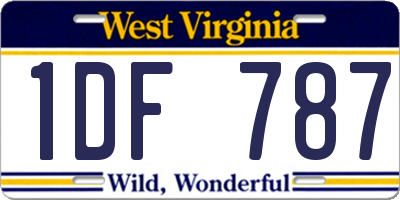 WV license plate 1DF787