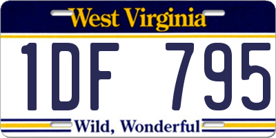 WV license plate 1DF795