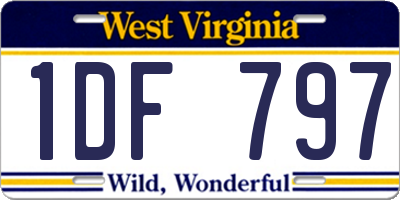 WV license plate 1DF797