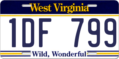 WV license plate 1DF799