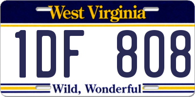 WV license plate 1DF808