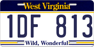 WV license plate 1DF813