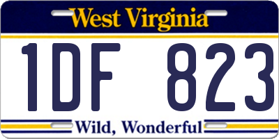 WV license plate 1DF823
