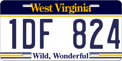 WV license plate 1DF824