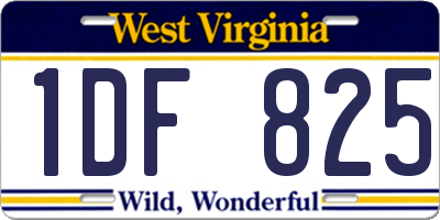 WV license plate 1DF825