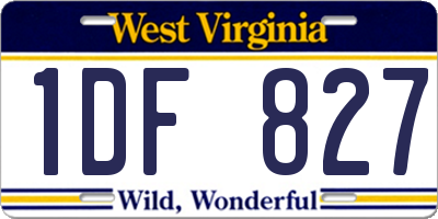 WV license plate 1DF827