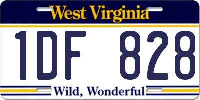 WV license plate 1DF828