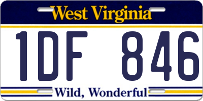 WV license plate 1DF846