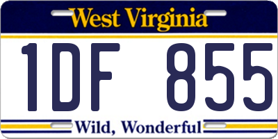 WV license plate 1DF855