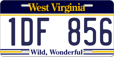 WV license plate 1DF856