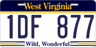 WV license plate 1DF877