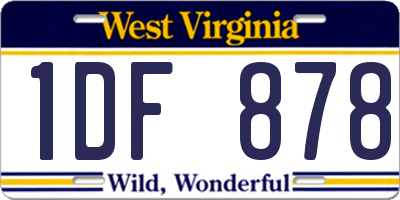 WV license plate 1DF878
