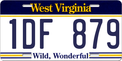 WV license plate 1DF879