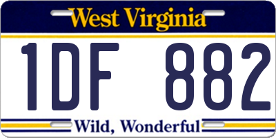 WV license plate 1DF882