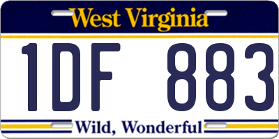 WV license plate 1DF883