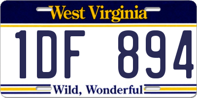WV license plate 1DF894