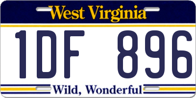 WV license plate 1DF896