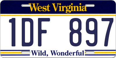 WV license plate 1DF897
