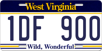 WV license plate 1DF900