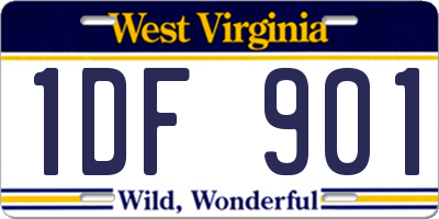 WV license plate 1DF901