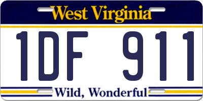 WV license plate 1DF911