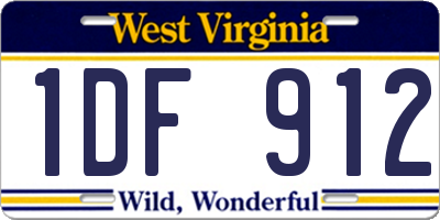 WV license plate 1DF912