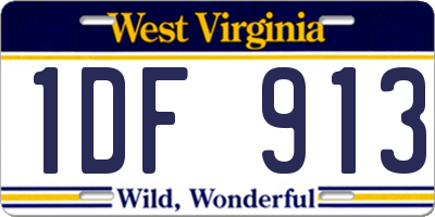 WV license plate 1DF913