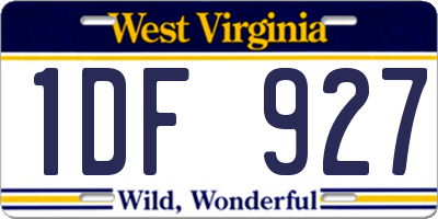 WV license plate 1DF927