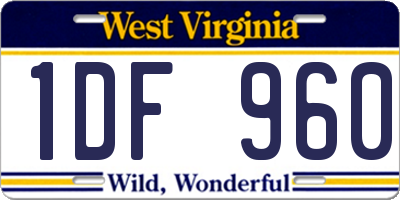 WV license plate 1DF960