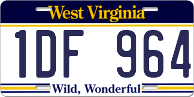 WV license plate 1DF964