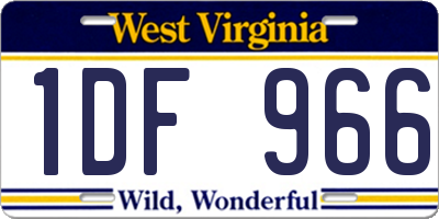 WV license plate 1DF966