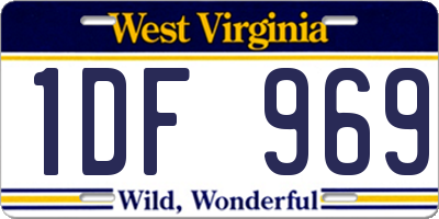 WV license plate 1DF969