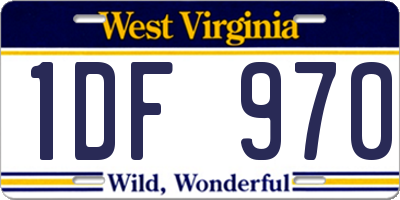 WV license plate 1DF970