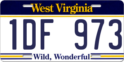 WV license plate 1DF973