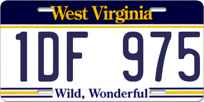 WV license plate 1DF975