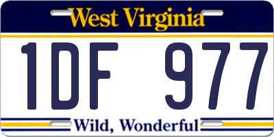 WV license plate 1DF977