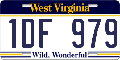 WV license plate 1DF979