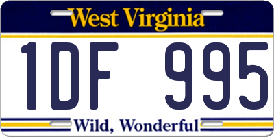 WV license plate 1DF995