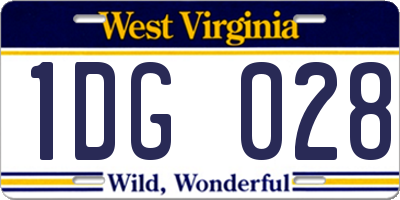 WV license plate 1DG028